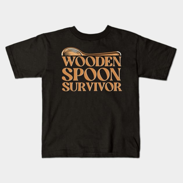 Wooden Spoon Survivor Kids T-Shirt by Trendsdk